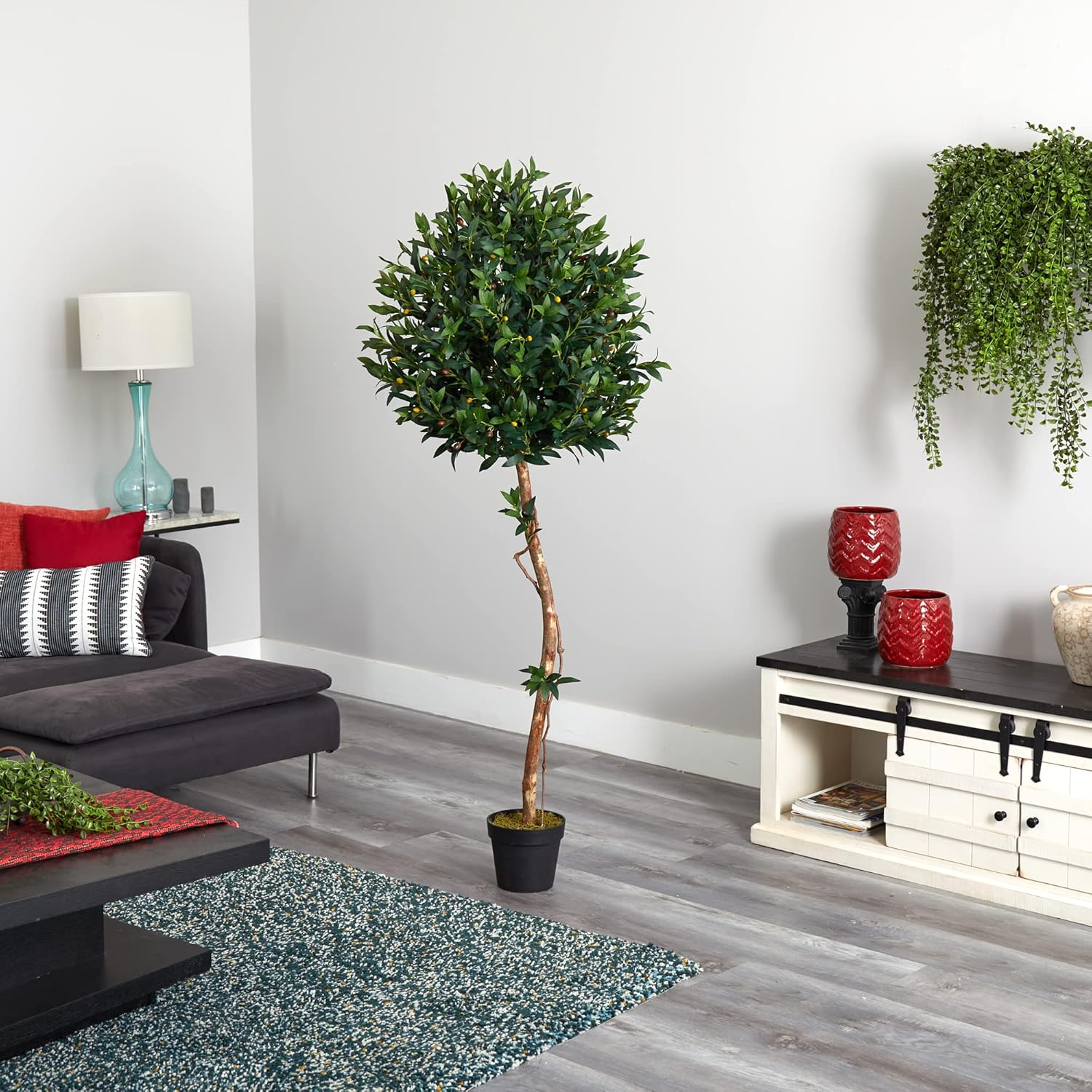 Nearly Natural 5.5ft. Olive Topiary Artificial Tree UV Resistant (Indoor/Outdoor)