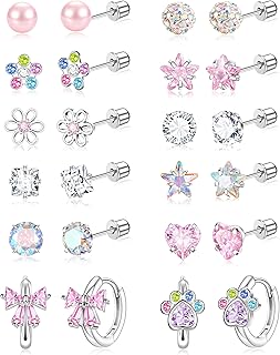 Flat Screw Back Hypoallergenic Earrings for Women Teen Girls Toddler Kids Baby Cute Surgical