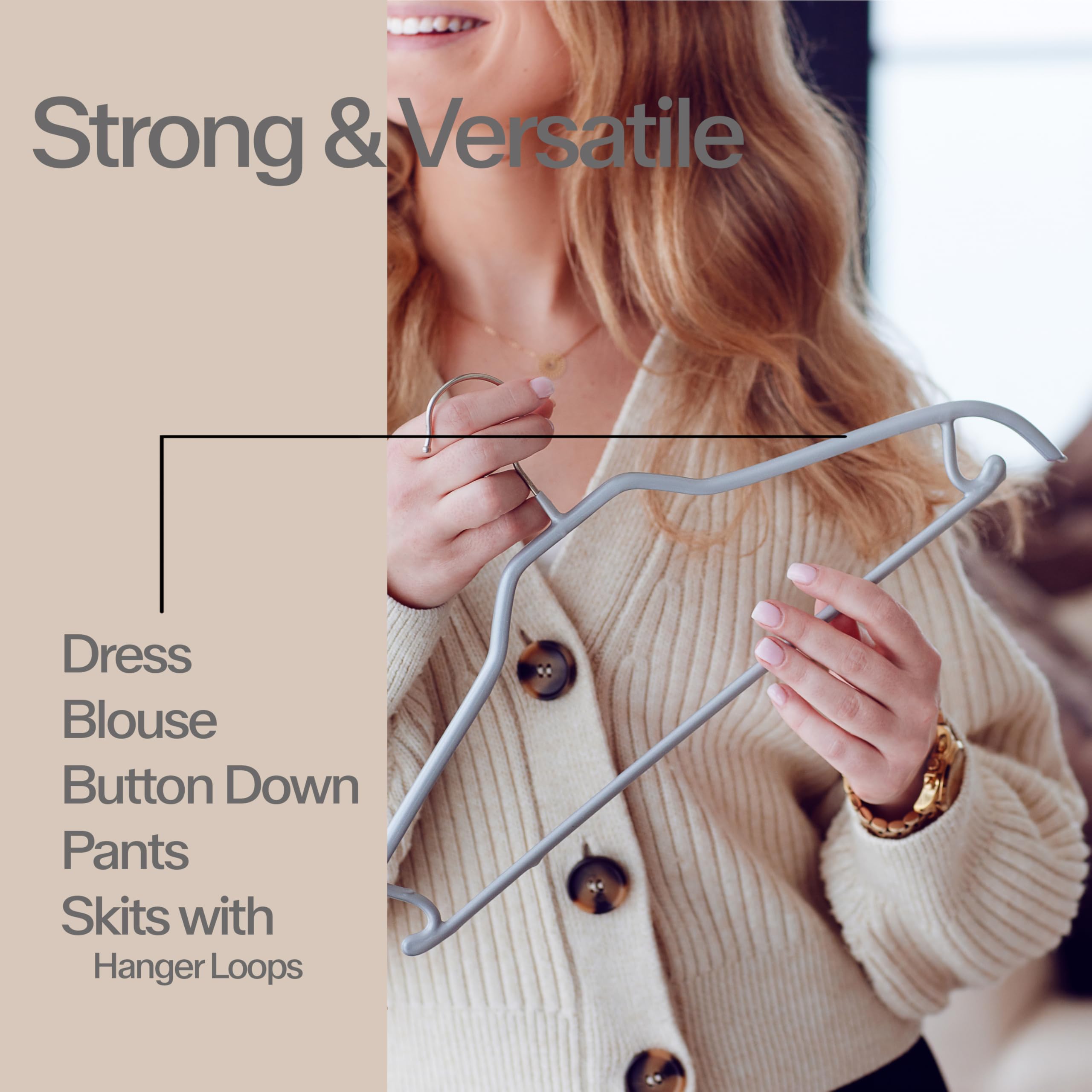 MAWA by Reston Lloyd Silhouette - Percha para Pantalones y Faldas (5 Unidades), Color Blanco