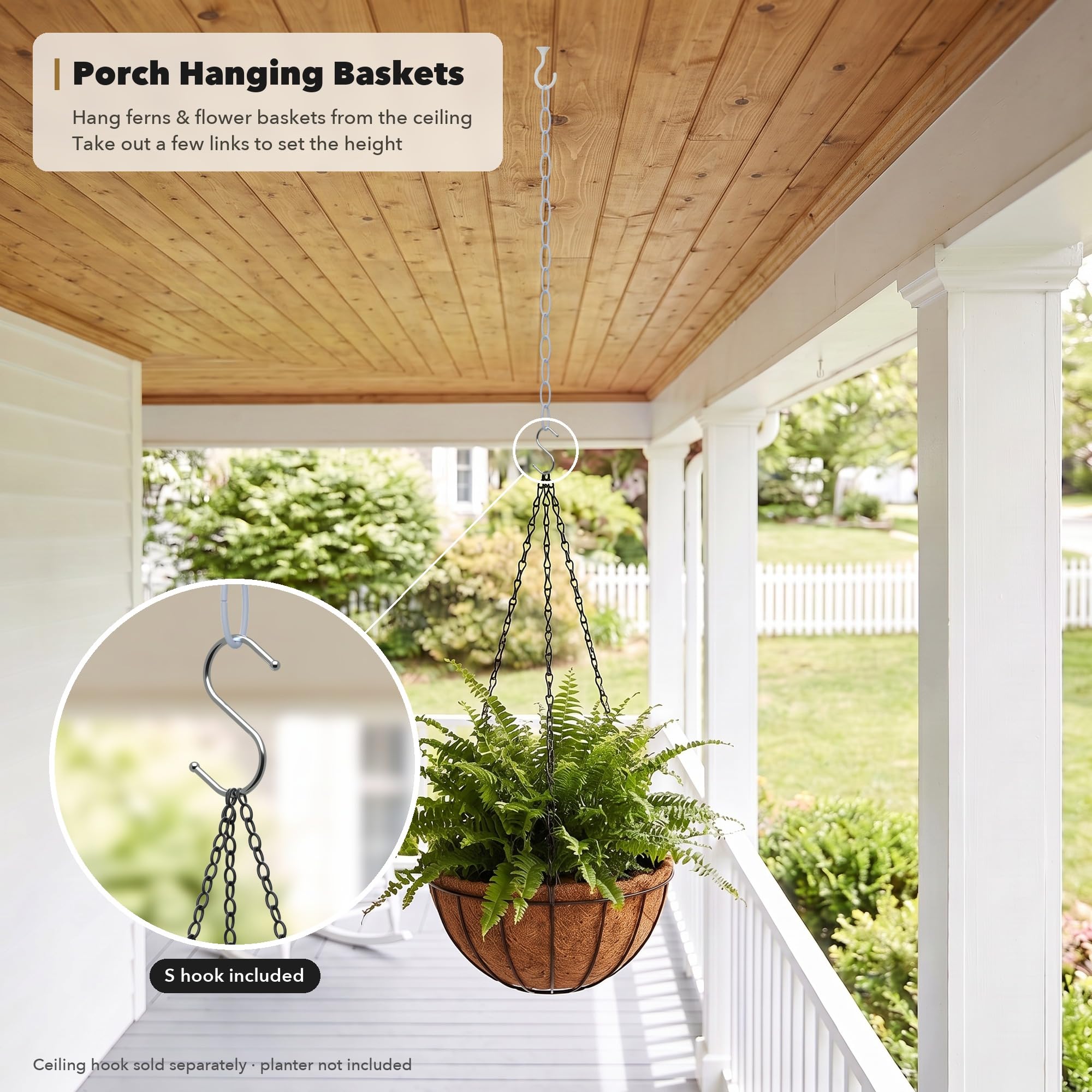 Hanging Chain for Plants, Living Room, Chandelier (2, White) — Amazon image 5