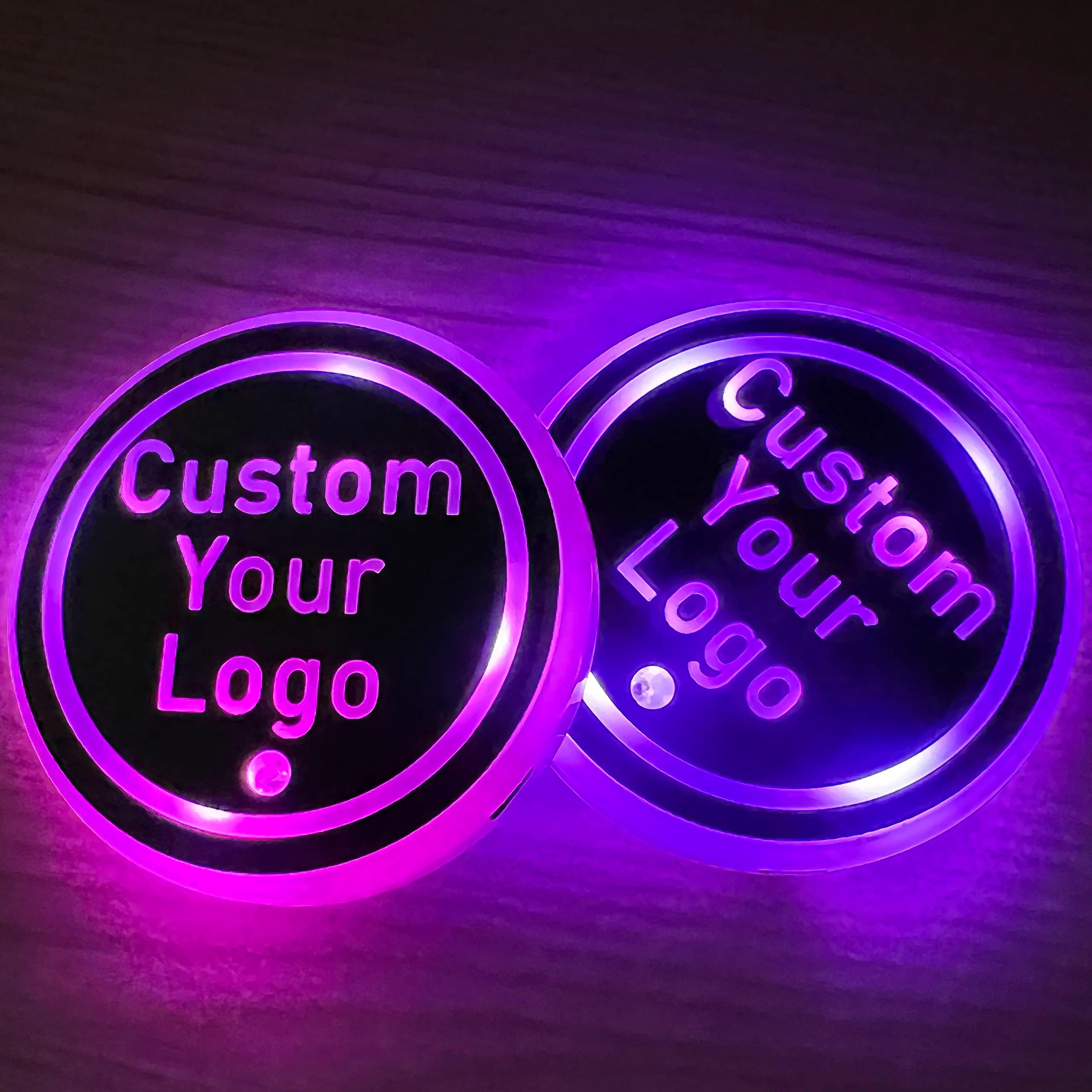 LED Cup Holder Lights, 2pcs LED Car Coasters with 7 Colors