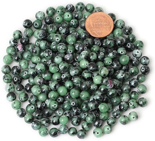 Miniatura 2 de Cuentas redondas sueltas de zoisita rubí natural de 6mm (1564 pulgadas), cuentas para diseño de joyas, 60 cuentas en 1 cuerda de 15 pulgadas