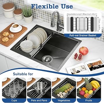 Kitchen Sink 50x43cm, Stainless Steel Single Bowl Campervan Caravan Sink