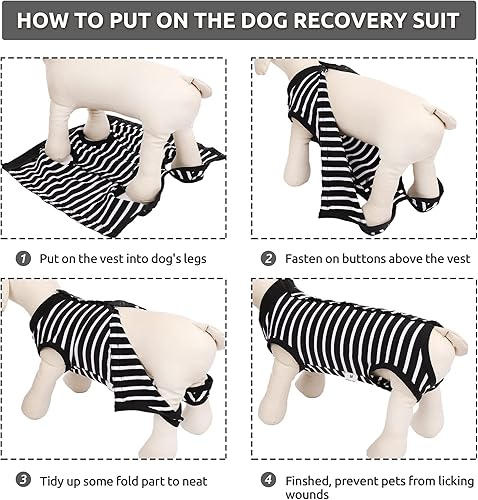 Miniatura 5 de SAWMONG Traje de recuperación para perros, traje de recuperación para perros después de la cirugía, traje quirúrgico de esterilización para perros