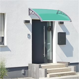 FENGZEQUAN Cubierta de Refugio for Lluvia for Ventana Exterior, Soporte Gris, Verde toldo Curvo for Puerta Delantera, tamaño 80/100/120/150 cm,protección contra la Nieve y (Size : 120x280cm/47x110in)