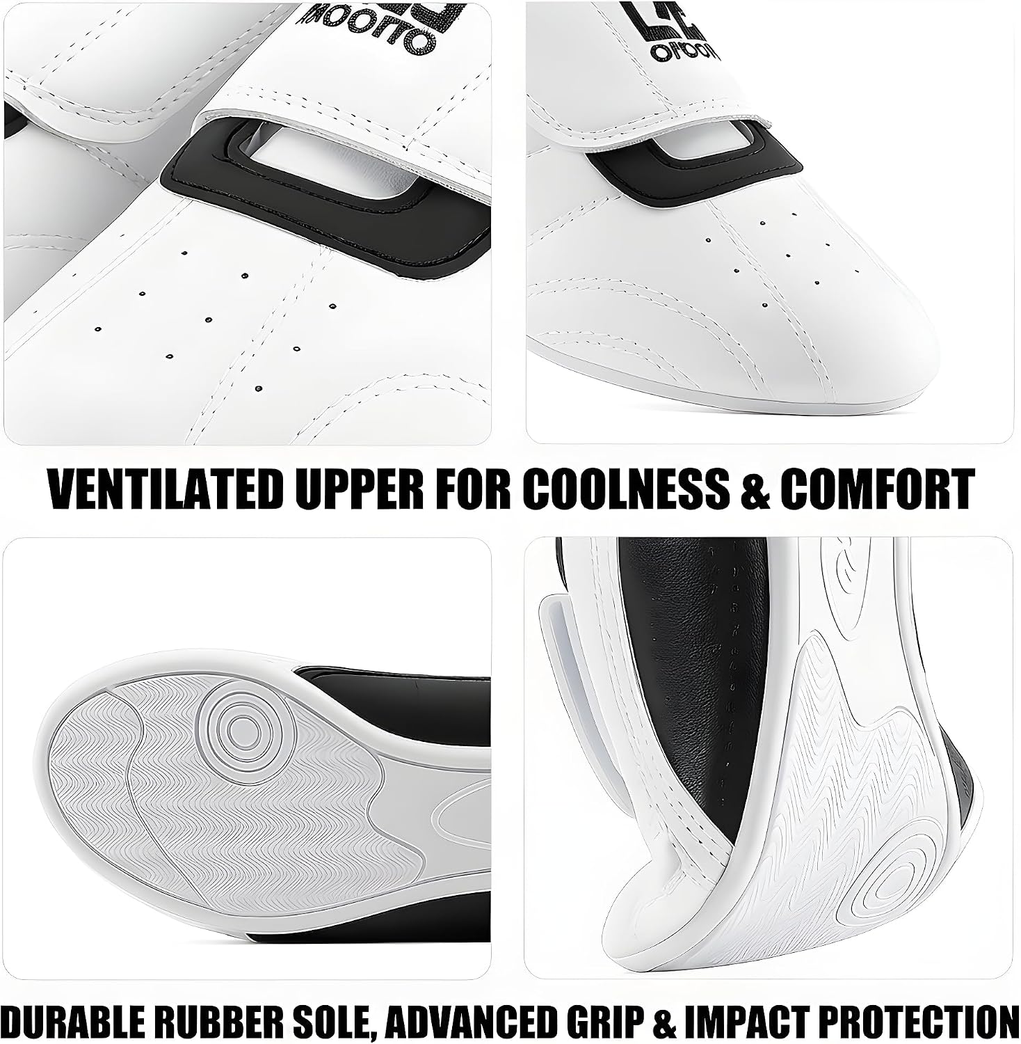 Toichi Taekwondo Shoes – Lightweight Martial Arts Sneakers for Adults & Kids – Unisex Training Shoes for Karate, Boxing, Kung Fu, Tai Chi White