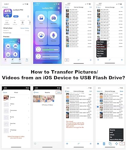 Miniatura 8 de Unidad Flash de 256GB Certificada MFi para iPhone Photo Stick, Memoria USB de Alta Velocidad Unidad Flash para iPhone, Almacenamiento de Memoria