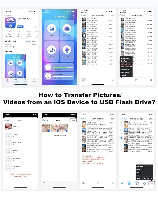 MFi Certified 256GB Flash Drive for iPhone Photo Stick, USB Memory Stick High Speed iPhone Flash Drive, External Memory Storage USB Stick Thumb Drive for iPhone/iPad/Android/PC (Metallic Silver) by BLANBOK+ - Image 8