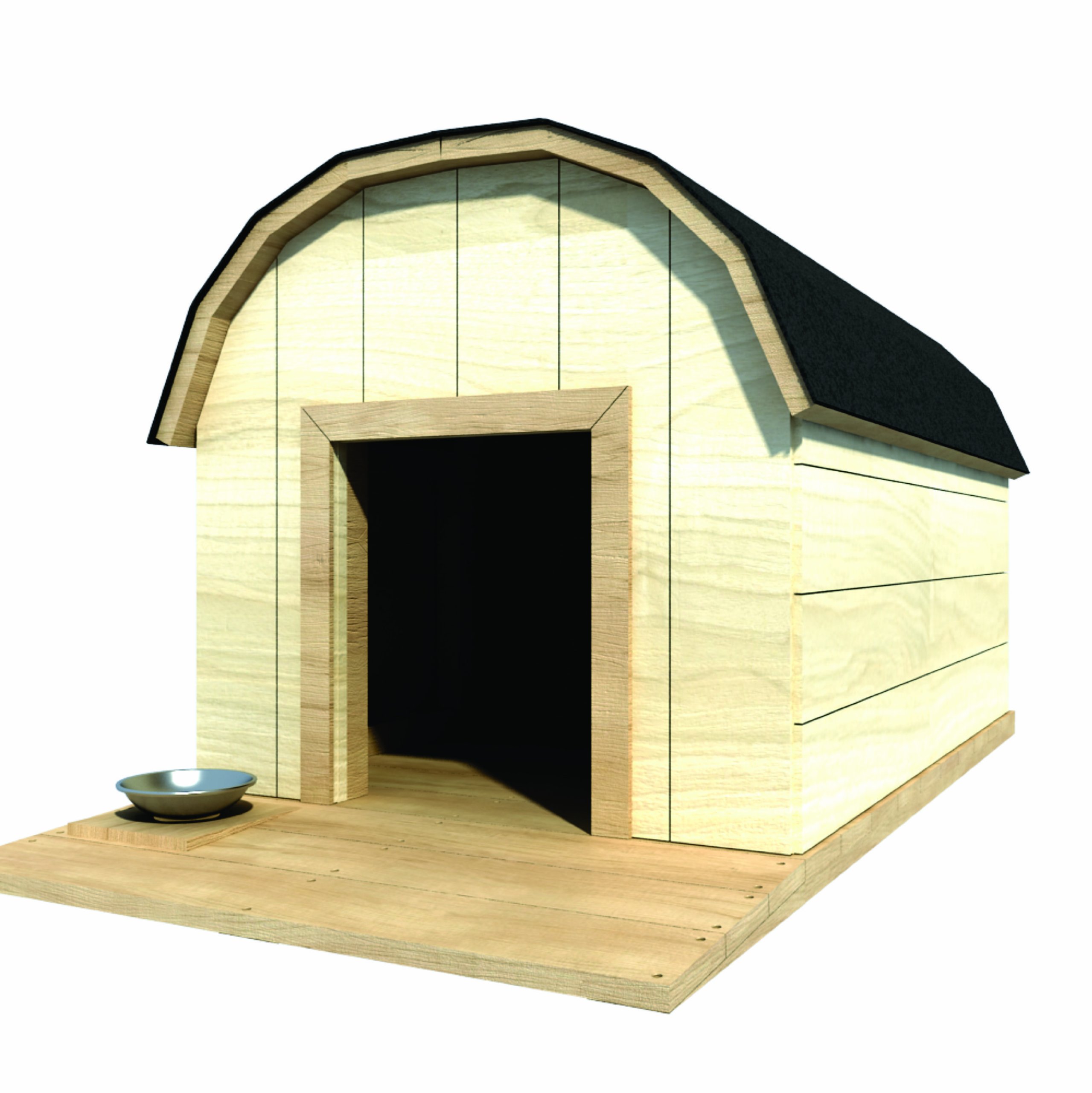 30" x 36" Dog House Plans - Gambrel Roof - Pet Size To 60 lbs - Med. Dog - 11