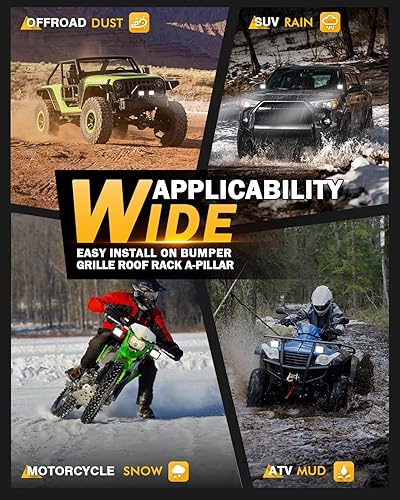 Miniatura 6 de Auxbeam Cápsulas LED de 2.5 pulgadas, 30 W, luces cuadradas para todo terreno, cubos LED, luces de marcha atrás, luces de zanja, barra de luz