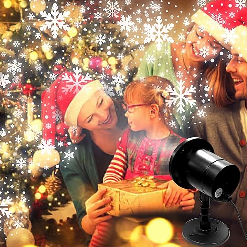 Miniatura 3 de Proyector de luces de Navidad al aire libre, luces de proyector de copo de nieve de Navidad, luces de proyector de nevadas de Navidad, luz LED