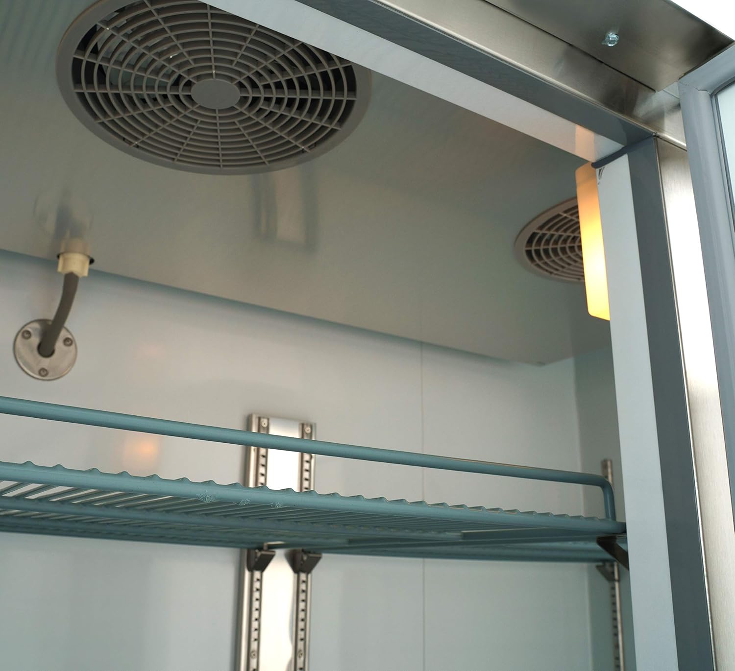 PeakCold 2 Door Commercial Stainless Steel Freezer, White Interior; 47 Cubic Ft, 54" Wide