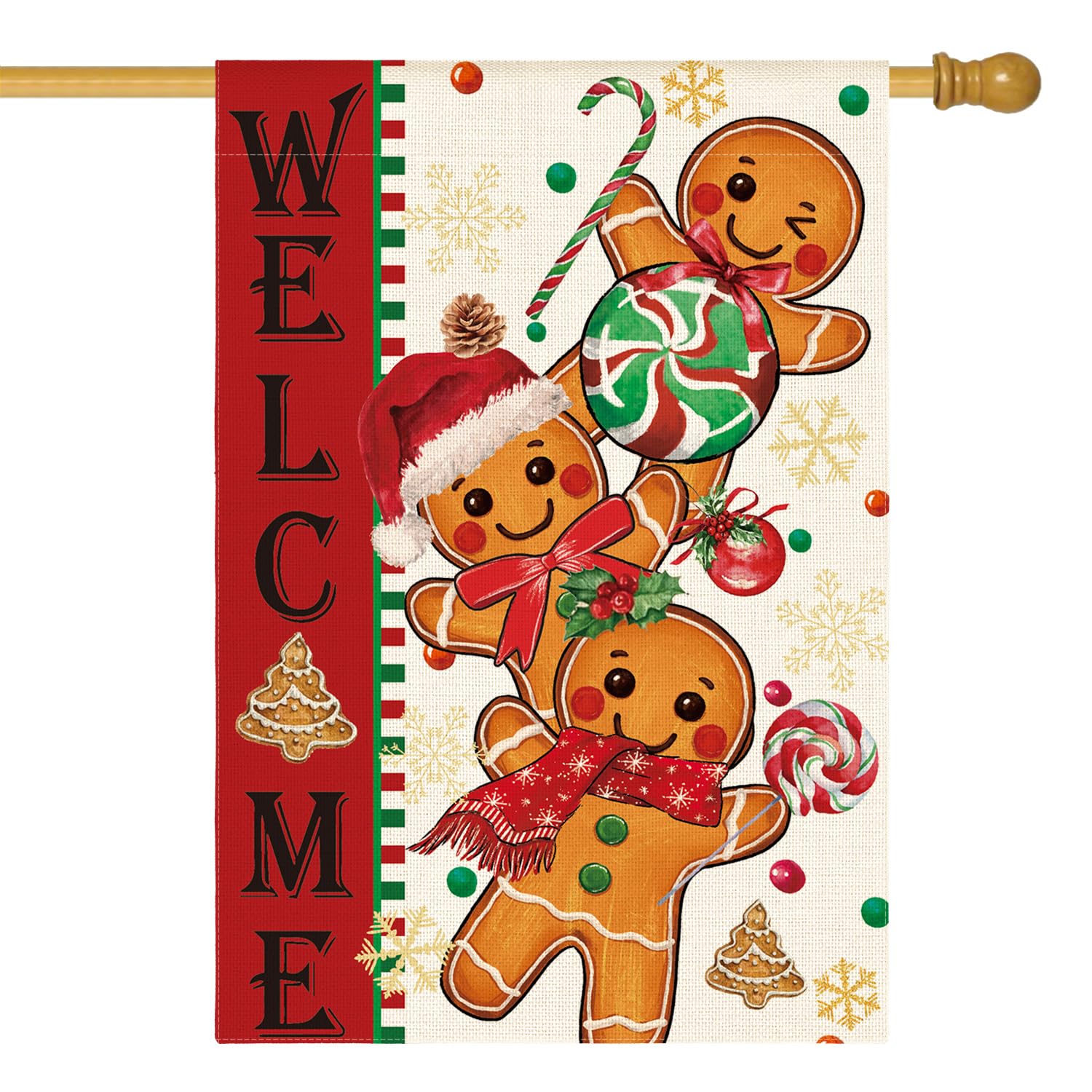 Drapeau de Noël décoratif bonhomme en pain d'épice pour offrir