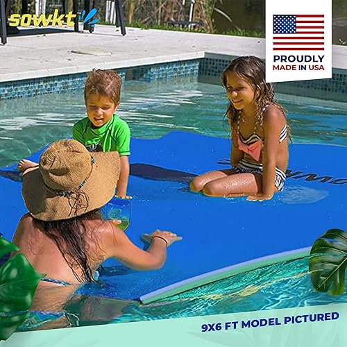Miniatura 2 de Alfombrilla flotante prémium fabricada en Estados Unidos (9 x 6, 12 x 6 y 18 x 6 pies) para lagos y piscinas, ideal para el lago, piscina, barco o