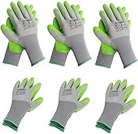 WORKPRO 6 Pairs Garden Gloves with Eco Latex Palm - Durable, Grippy Work Gloves for Weeding, Digging, Pruning (Medium)