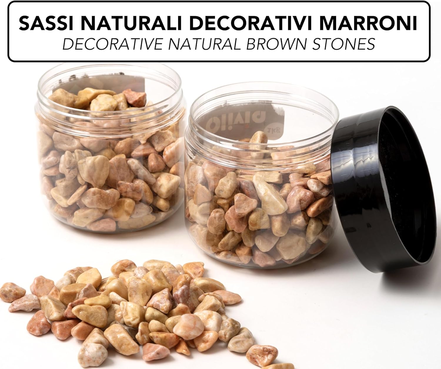Brown Decorative Stones for Garden Vases Aquarium - 1kg - Mixed Colours with Size 8/10mm - Small Bowls for Outdoor Decoration Yard Crafts - Natural Stones