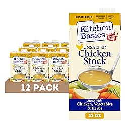 Kitchen Basics Unsalted Chicken Stock, 32 oz (Pack of 12) | No Artificial Flavors and Gluten Free |