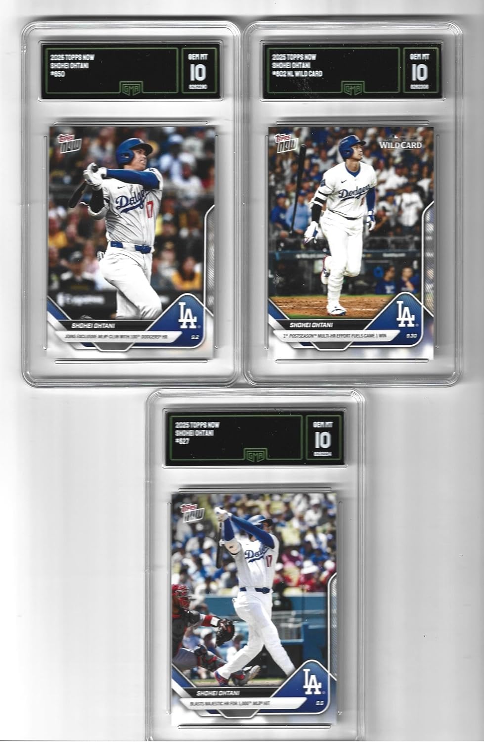 Graded Gem Mint 10 Shohei Ohtani 2025 Baseball 3 Card Lot #650,802,527 Dodgers 4 Time Mvp Superstar! You Will Receive All 3 Cards Shown