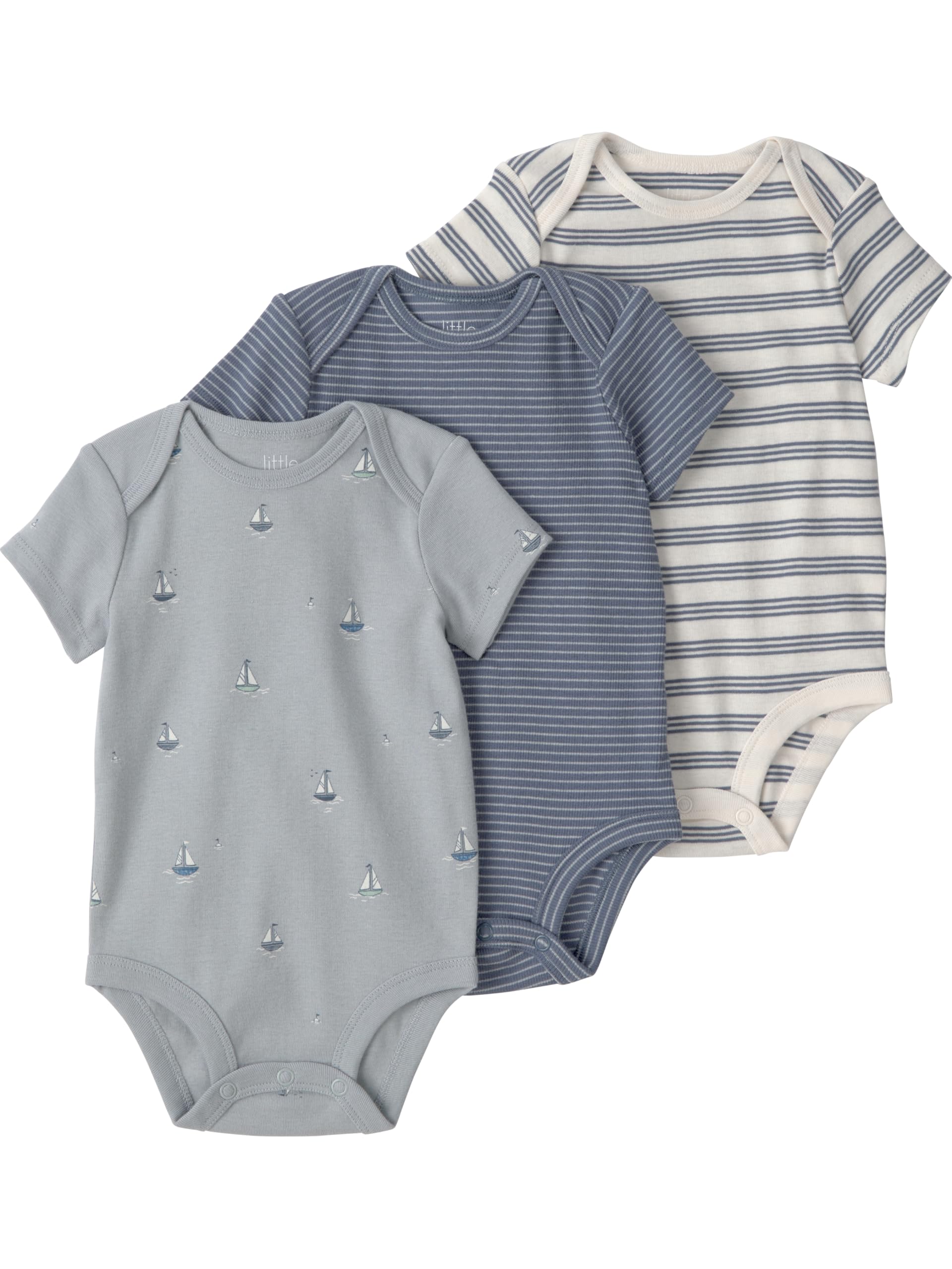 little planet by carter's Unisex Baby 3-pack Short Sleeve Bodysuits Made With Organic Cotton