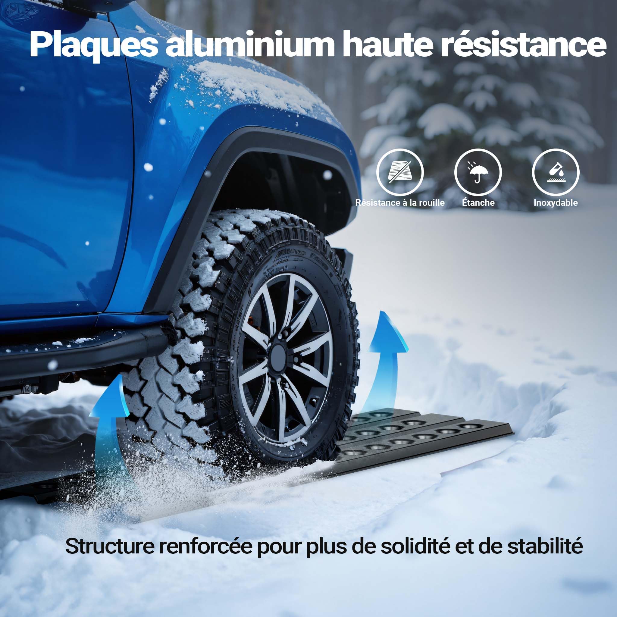 Plaques De Désembourbage Pour Pneus - Planches Traction Antidérapantes Pour 4x4, SUV, Camion, Sable, Neige, Boue