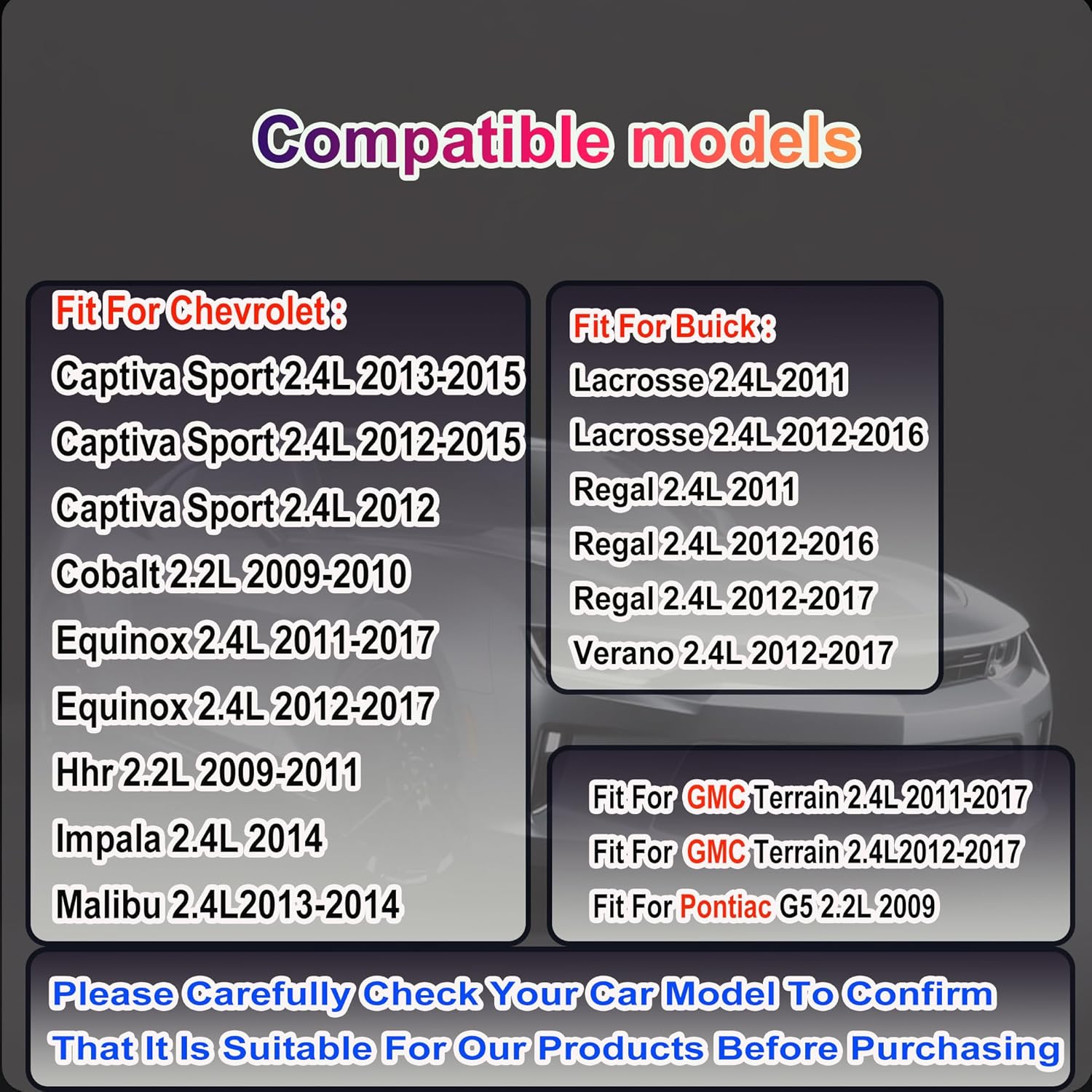 2.4L Timing Chain Kit w/VVT & Oil/Water Pumps Fit For Buick Regal Verano LaCrosse Chevy Equinox Malibu GMC Terrain Pontiac G5 2.2L 2.4L Ecotec 2009-2017 9-4201S AW5103 M349 12621505