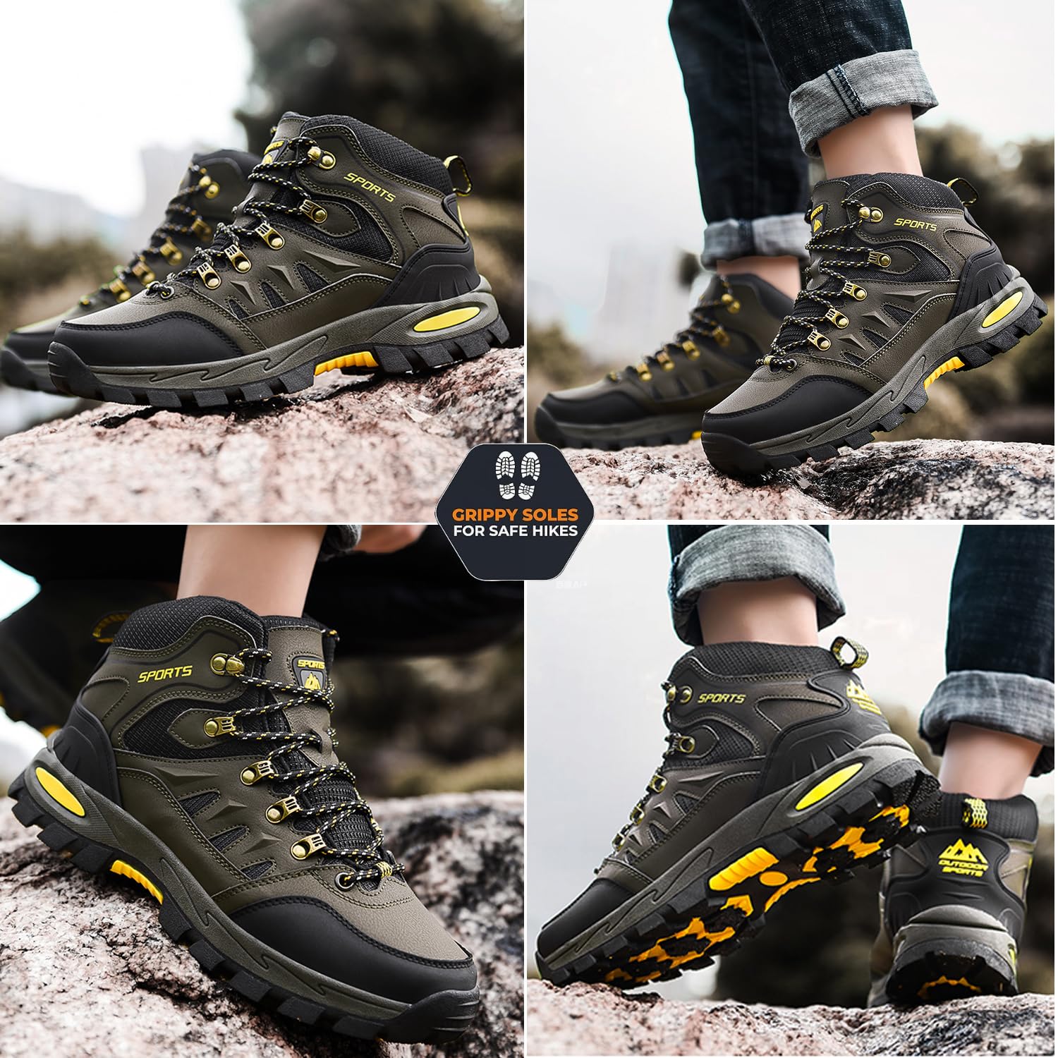 Wanderschuhe Herren Damen Leichte Outdoor Trekkingschuhe Knöchel Bergschuhe rutschfeste Schuhe Herren Sneaker Ultralight Sportschuhe für Camping, Kletterschuhe Trail