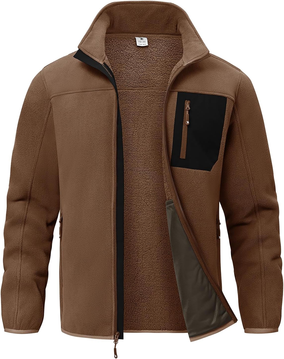 Rdruko Men's Fleece Jacket Full Zip Sherpa Lined Jacket