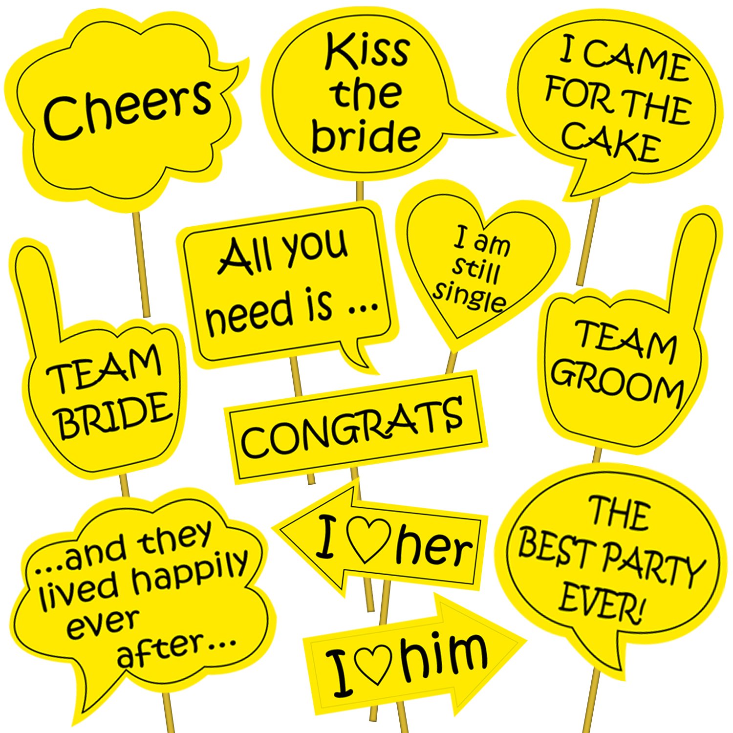 Party Propz Bride to Be Photo Booth Props 12Pcs Forwedding
