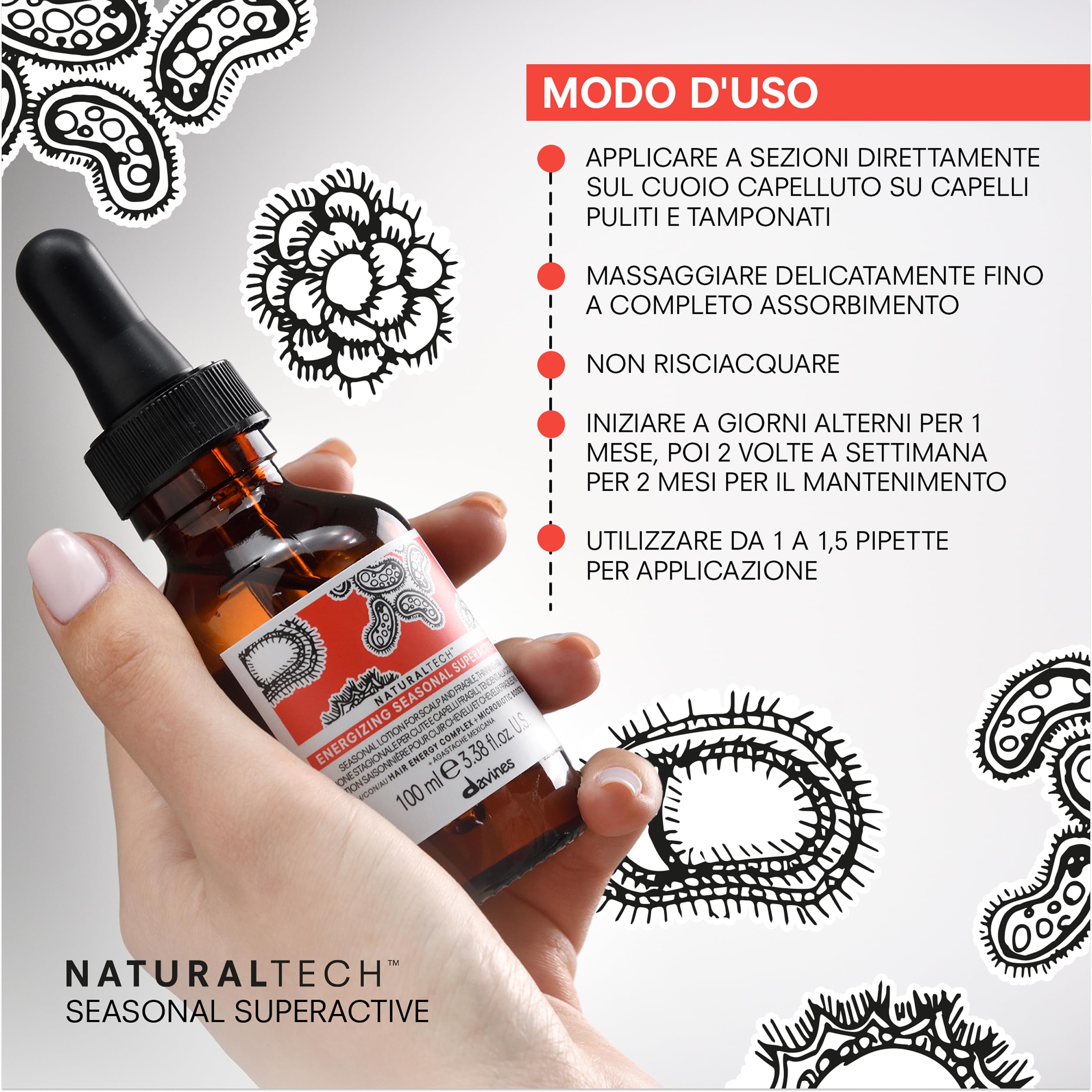 Davines ENERGIZING Seasonal Superactive Lozione per capelli fragili caduta 100 ml