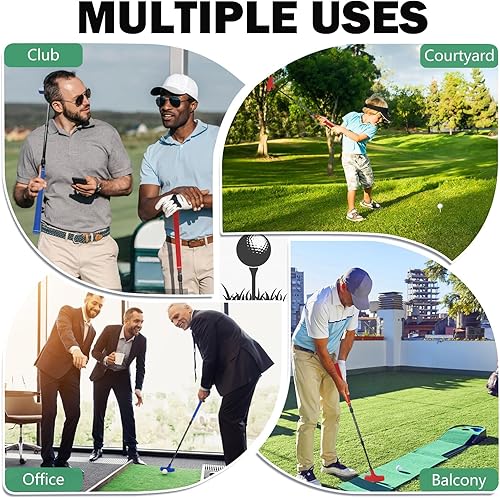 Miniatura 6 de Mini juego de putter de golf ajustable, 2 palos de golf con 4 bolas, putter bidireccional para diestros y zurdos
