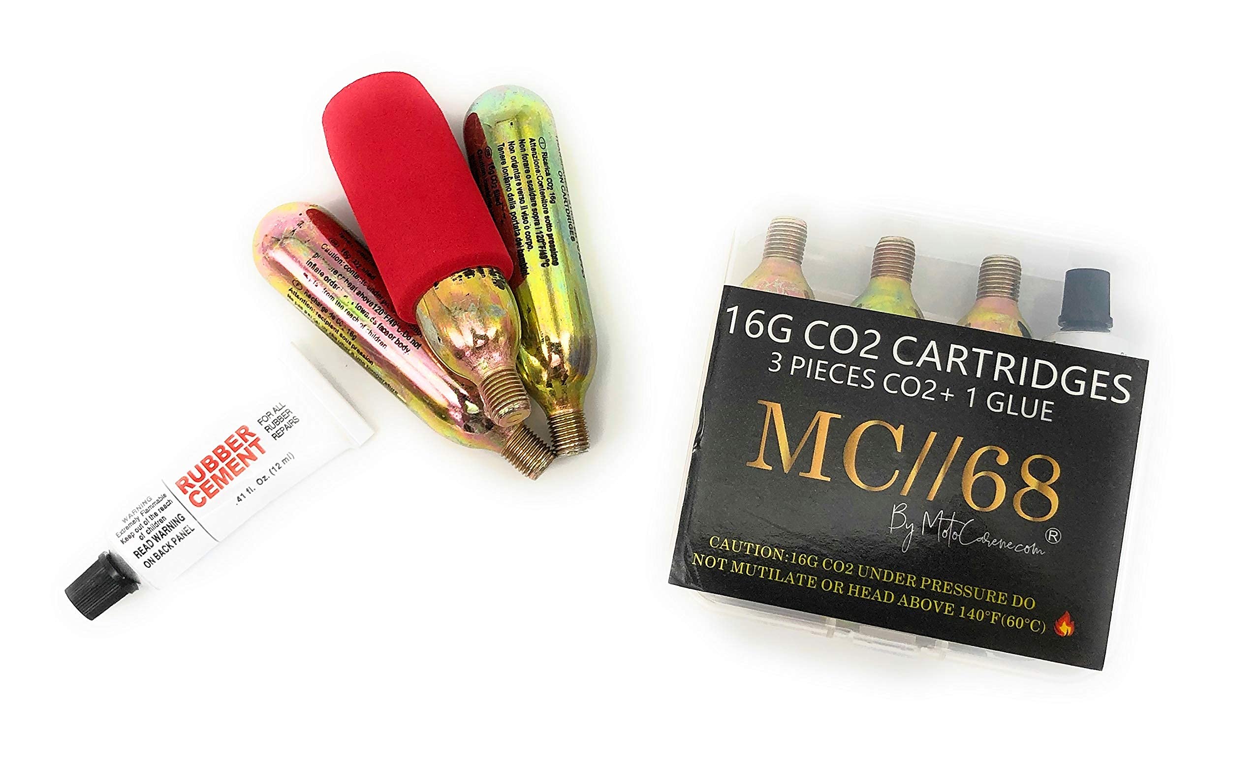 Kit Riparazione Gomme Tubeless Per Moto E Auto - Con 3 Bombolette CO2, Mastice E Attrezzi