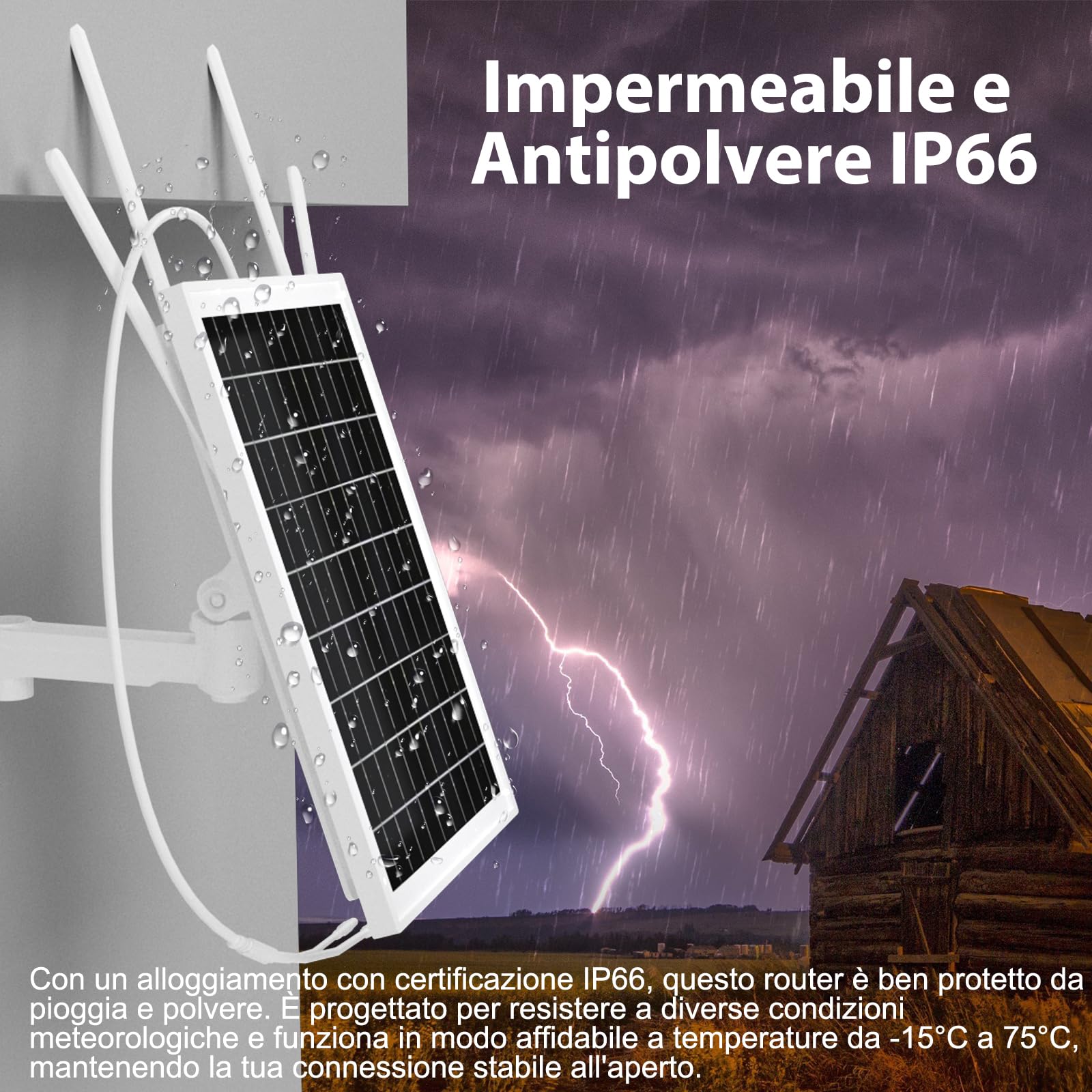Router modem 4G LTE alimentato da energia solare