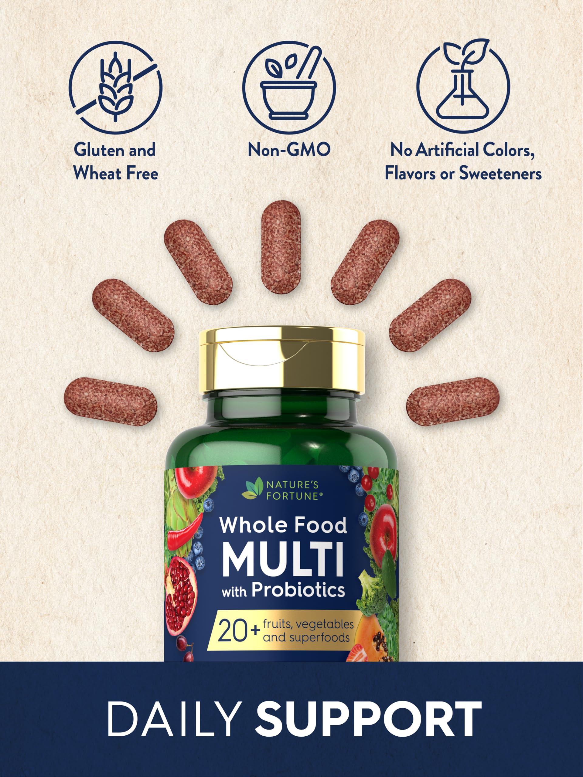 Nature's Fortune Whole Food Multivitamin with Probiotics — Amazon image 5