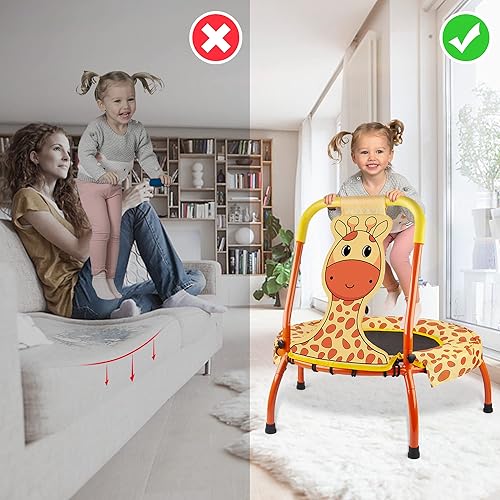 Miniatura 4 de Trampolín para bebés - Mini trampolín para niños de 1 año más cama elástica con asa, regalos para bebés para niños y niñas, interior y exterior,