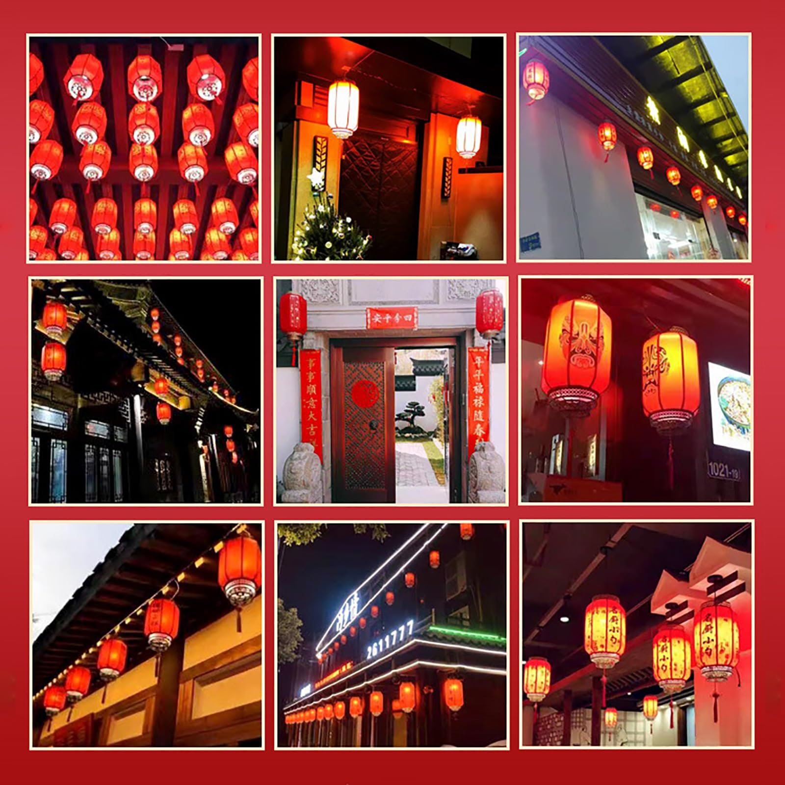 faroles, Faroles Rojos Decorativos for Interiores(Magic Cloud,60#2pcs)