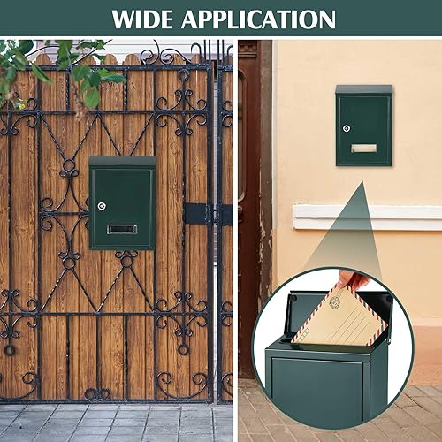 Miniatura 5 de Amylove Buzones de correo resistentes a la intemperie con cerradura de llave, buzón de metal con bloqueo de seguridad con ranura para exterior, gran