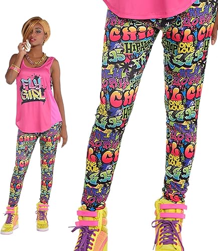 Graffiti - Leggings para mujer, talla estándar para adultos, multicolor, 1 pieza.