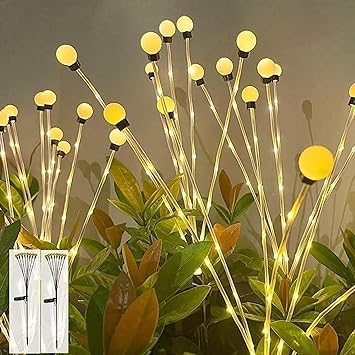 Firefly Outdoor Solar Decoration Waterproof Light for Garden Balcony (Pack of 2)