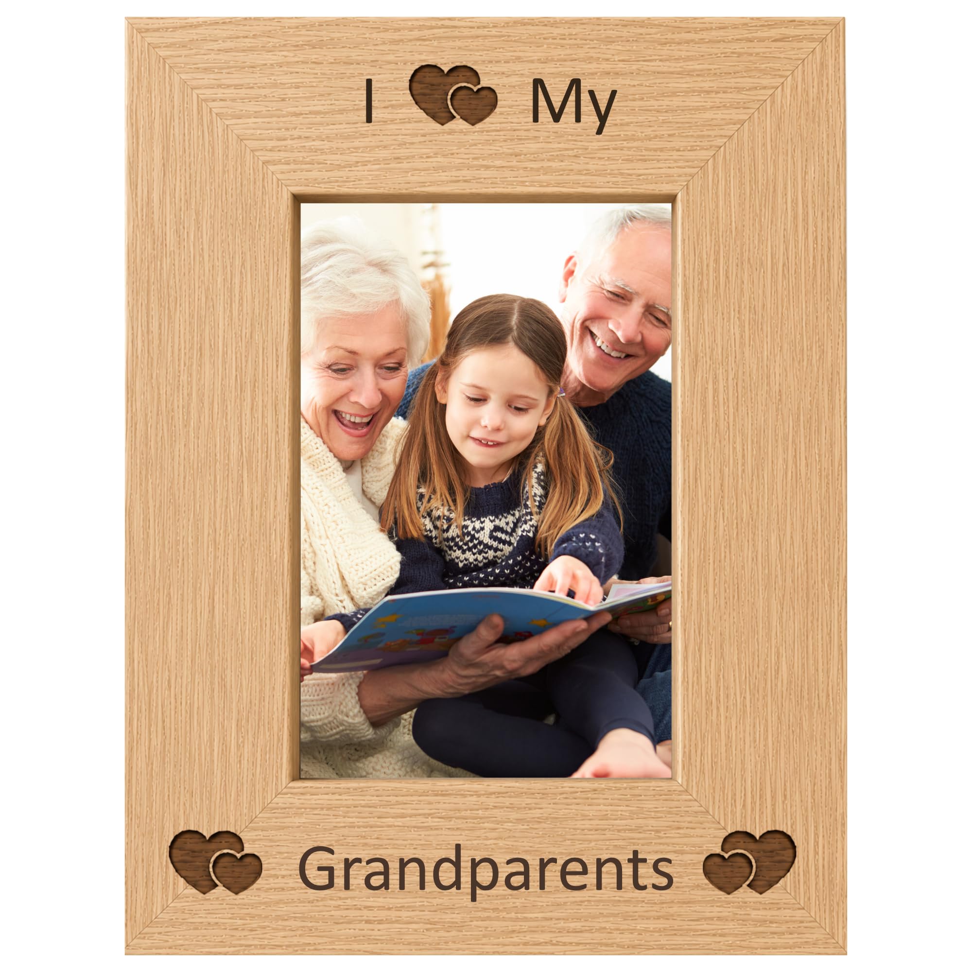 I Love My Grandparents 6x4 Oak Effect Photo Picture Frame Keepsake Gift