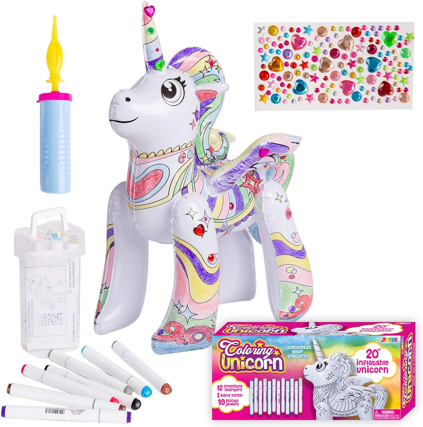 Amazon.com: JOYIN Inflatable Coloring Craft Toy Set With Unicorn Design ...