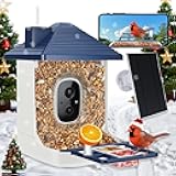 Smart Bird Feeder with Camera,AI Identify Species,Bird House with Solar Powered,Instant Arrival Alerts,2K HD Capture Video Live View,Gift for Birds Lover (Indigo Blue)