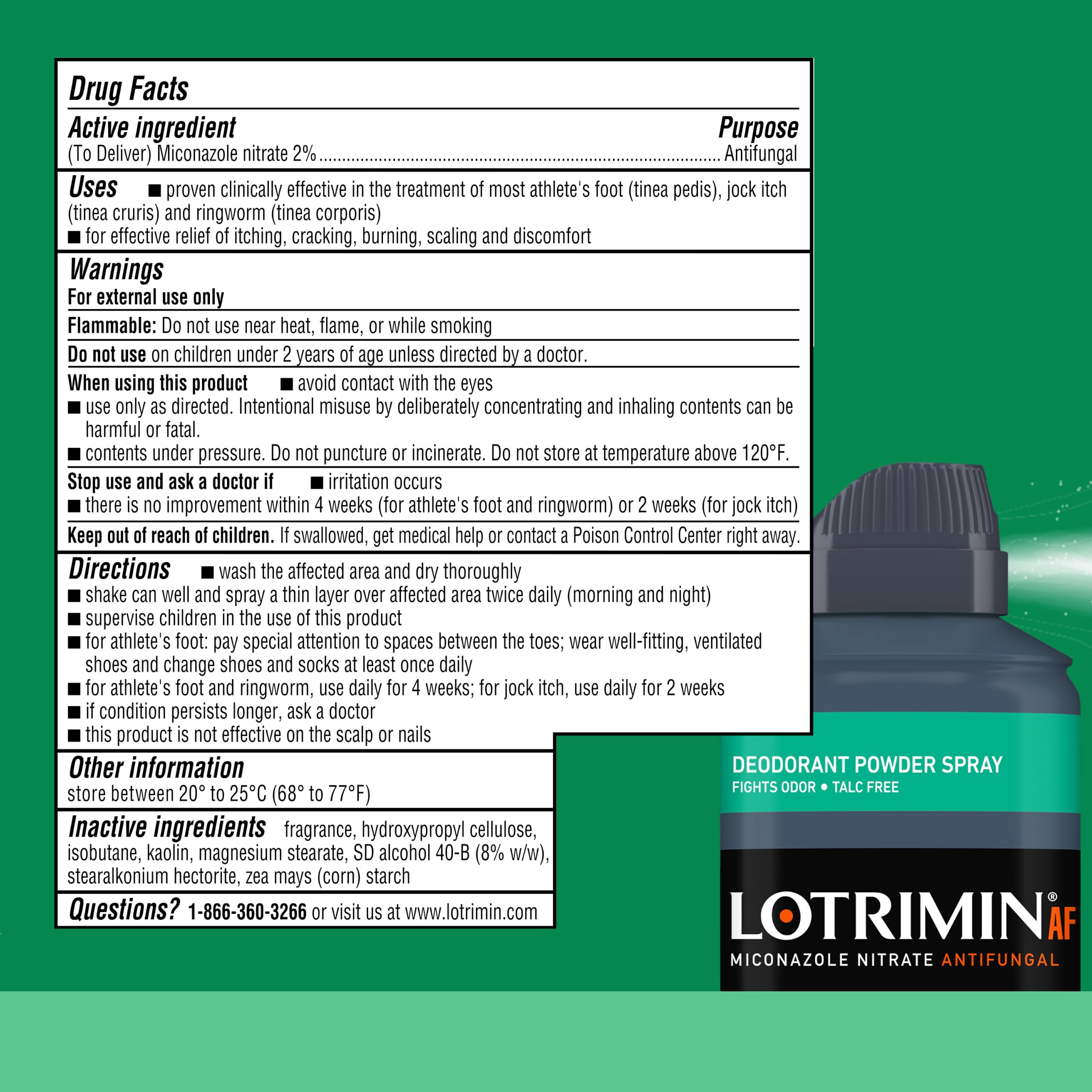 Lotrimin Medicated Deodorant Powder Spray with Miconazole Nitrate 2%, 4.6 oz (Pack of 3) — Amazon image 11