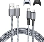 Basesailor for Xbox Series X|S Charger Cable 6.6FT 2Pack,for PS5 Pro Controller USB Type C Charging Cord for Nintendo Switch 2/OLED,Elite Series 2,for PlayStation 5 DualSense Controller | USB Type C Charging Cord 2Pack for Nintendo Switch 2/OLED,Elit
