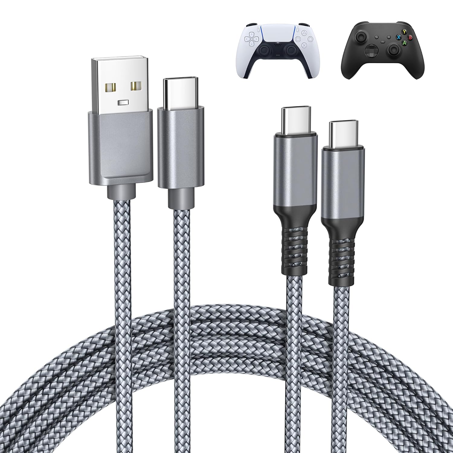 Basesailor Charger Cord for PS5 PS5 Pro Controller Xbox Series X S USB A to Type C Charging