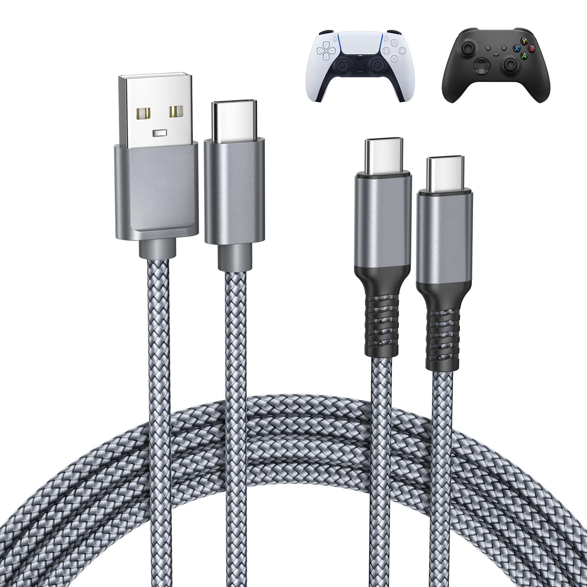 Basesailor USB Type C Charge Cord for Xbox Series X|S USBA to USB C Cable 3.3FT 2Pack for PS5 Controller,Elite Series 2 Controller,Nintendo Switch 2/