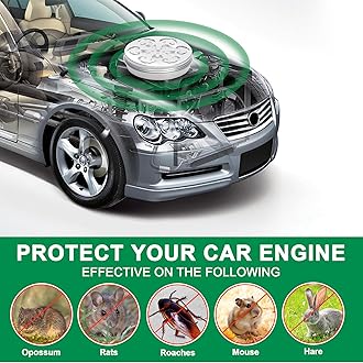 4 Pack Rodent Rat Repellent for Car Engines - Peppermint Oil Mouse Repellent, Rat Repellent Keeping Rodents Out of Car Home Garages Indoor Outdoor, Groundhog Repellent, Safe Ingredients