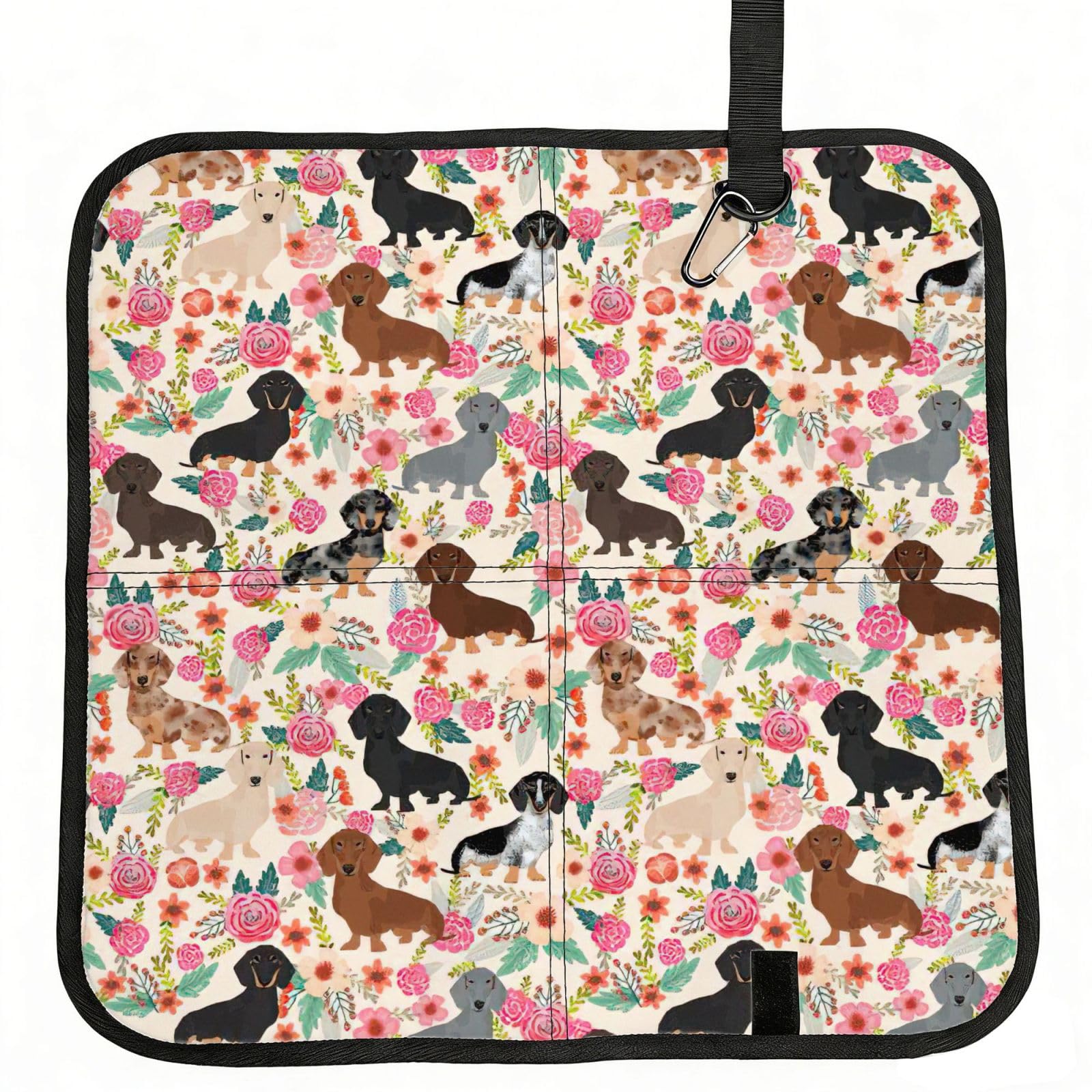 NImongt Dachshund Print Portable Chair Pad Foldable Seat Cushion Outdoor Seating Office Picnic Camping