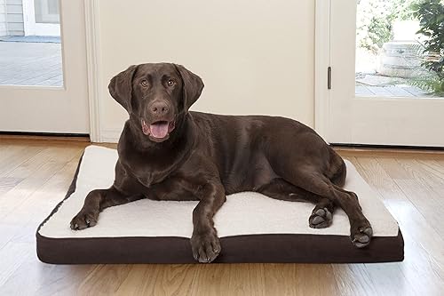 Miniatura 3 de Furhaven - Cama ortopédica para mascotas para perros y gatos, manta de bereber y gamuza superior con funda extraíble lavable, color gris, grande