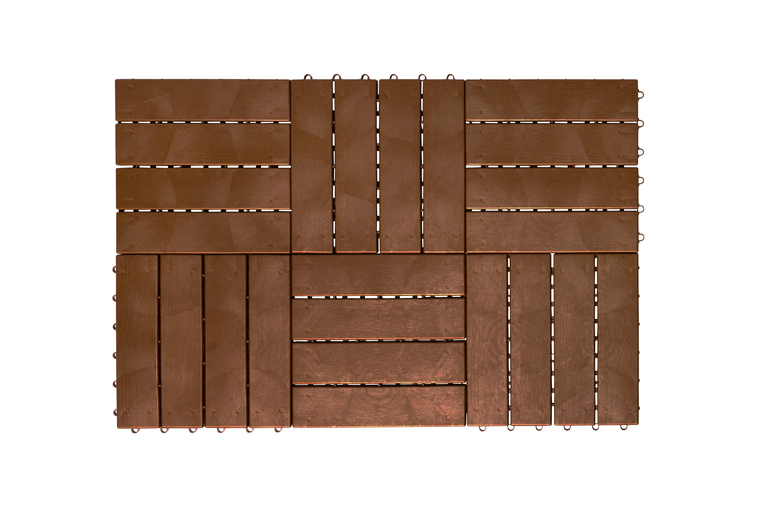 UPP juego de baldosas de jardín, fácil colocación I set de 24 baldosas, losas para patio, terraza, jardín, etc. I impermeables y antideslizantes (6 paneles, 30x30x2cm c/u)