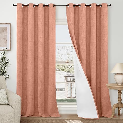 Miniatura 161 de Cortinas opacas de lino de 40 pulgadas de largo para ventana corta de cafetería, cortinas de arpillera con aislamiento térmico, bloqueo de luz